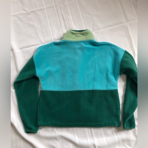 Women's Teal and Green Colourblock Fleece - Picture 10 of 10